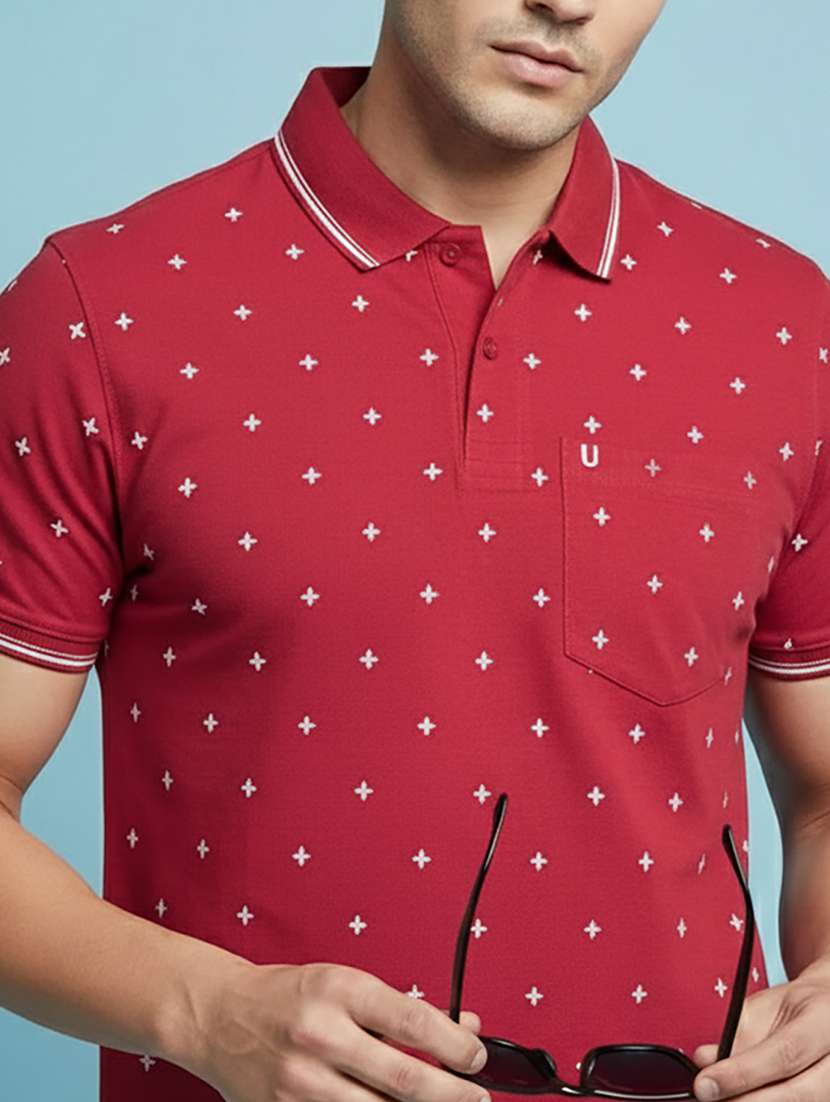 men printed short sleeve regular fit polo t-shirt - 22306531 -  Standard Image - 3