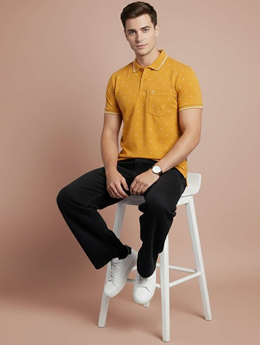 men printed short sleeve regular fit polo t-shirt - 22306533 -  Standard Image - 3