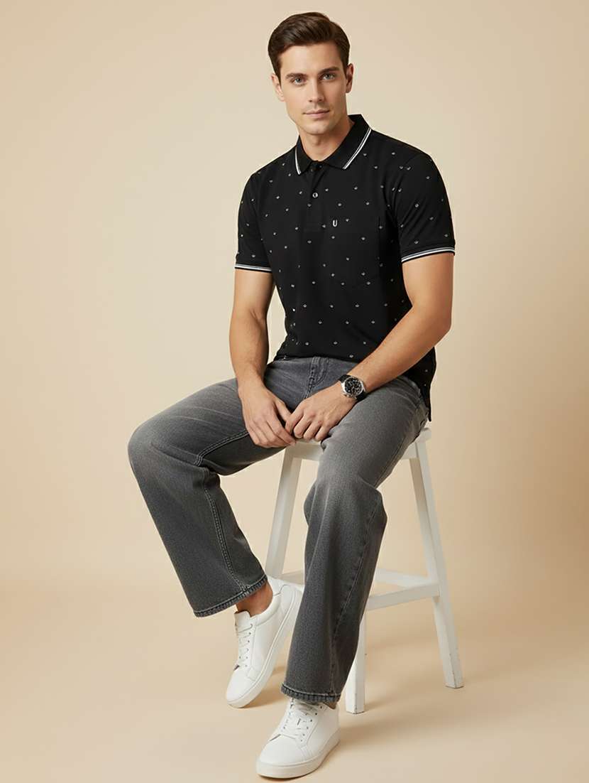 men printed short sleeve regular fit polo t-shirt - 22306539 -  Standard Image - 3