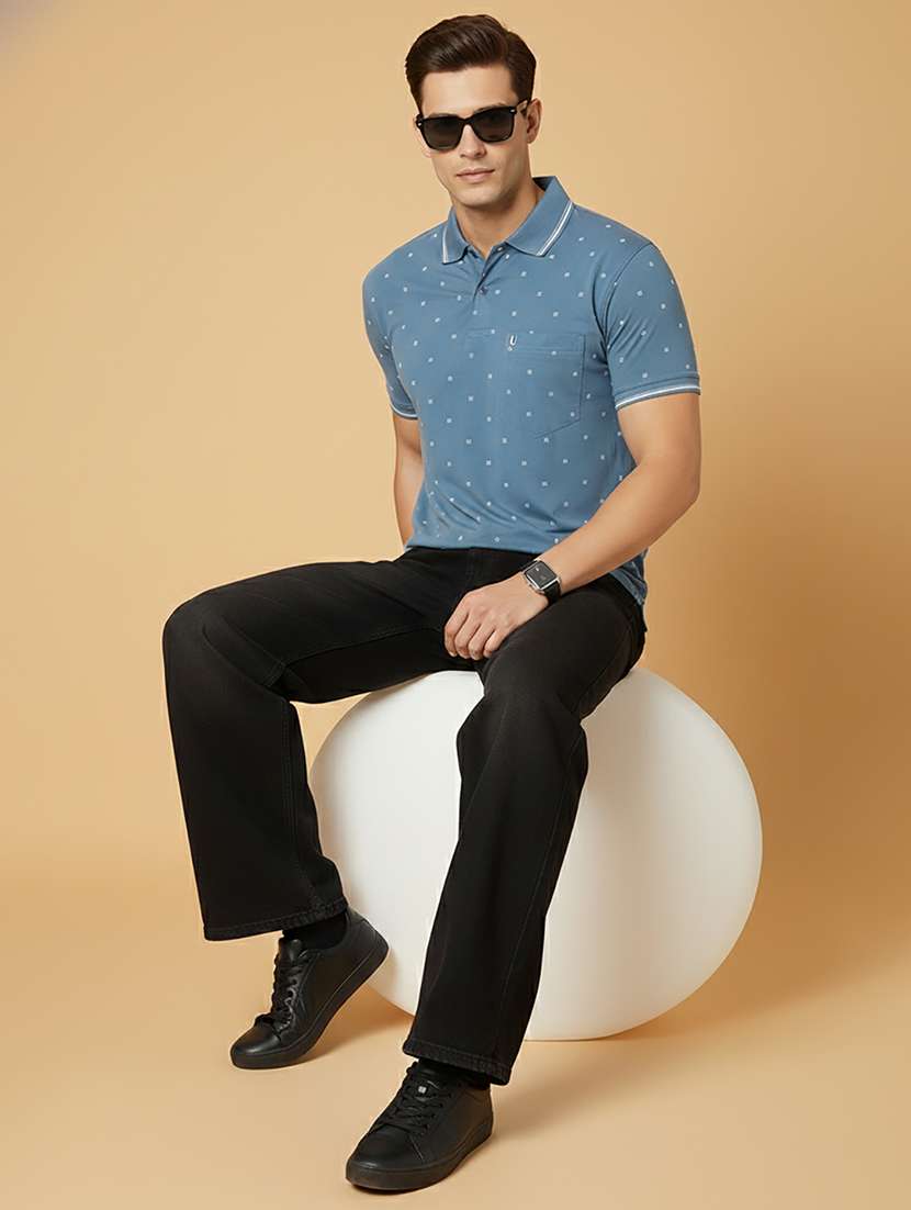 men printed short sleeve regular fit polo t-shirt - 22306541 -  Standard Image - 3