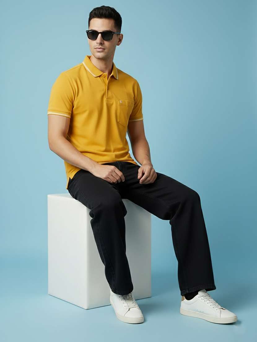 men solid short sleeve regular fit polo t-shirt - 22306544 -  Standard Image - 3