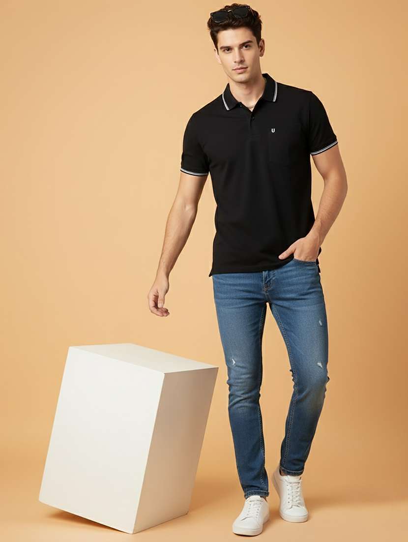 men solid short sleeve regular fit polo t-shirt - 22306546 -  Standard Image - 3