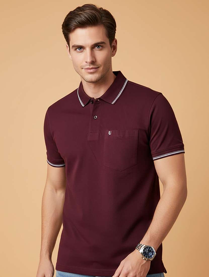 men solid short sleeve regular fit polo t-shirt