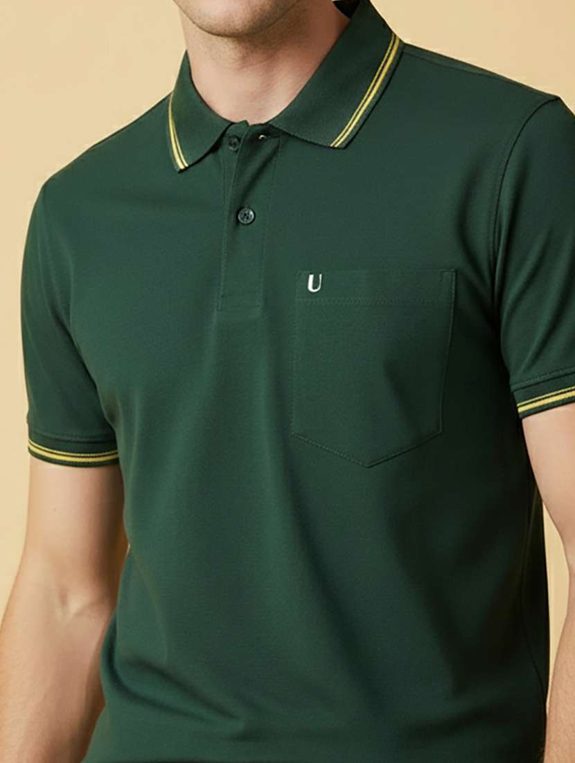 men solid short sleeve regular fit polo t-shirt - 22306550 -  Standard Image - 3