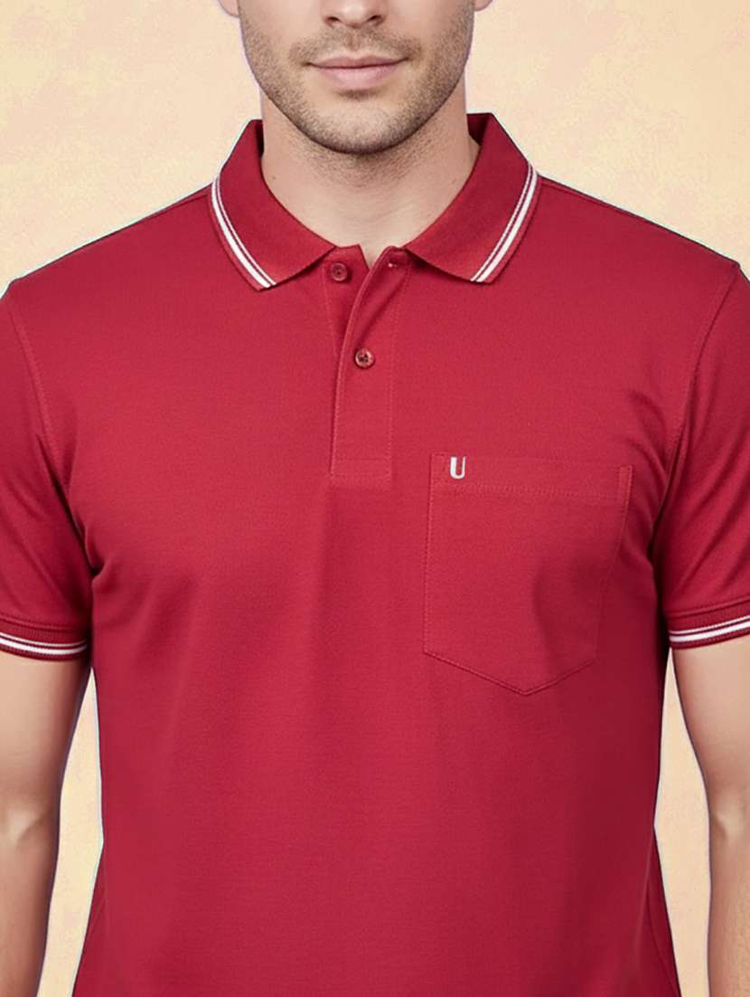 men solid short sleeve regular fit polo t-shirt - 22306559 -  Standard Image - 3