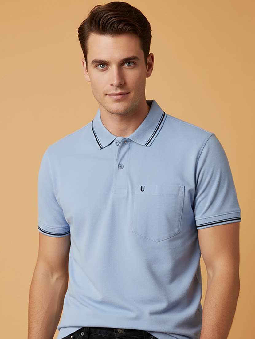 men solid short sleeve regular fit polo t-shirt