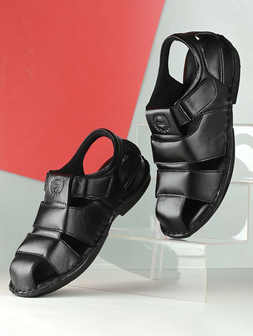 men solid back strap sandal