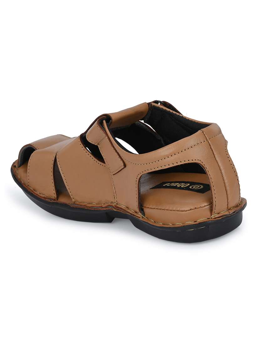 men solid back strap sandal - 22306673 -  Standard Image - 3