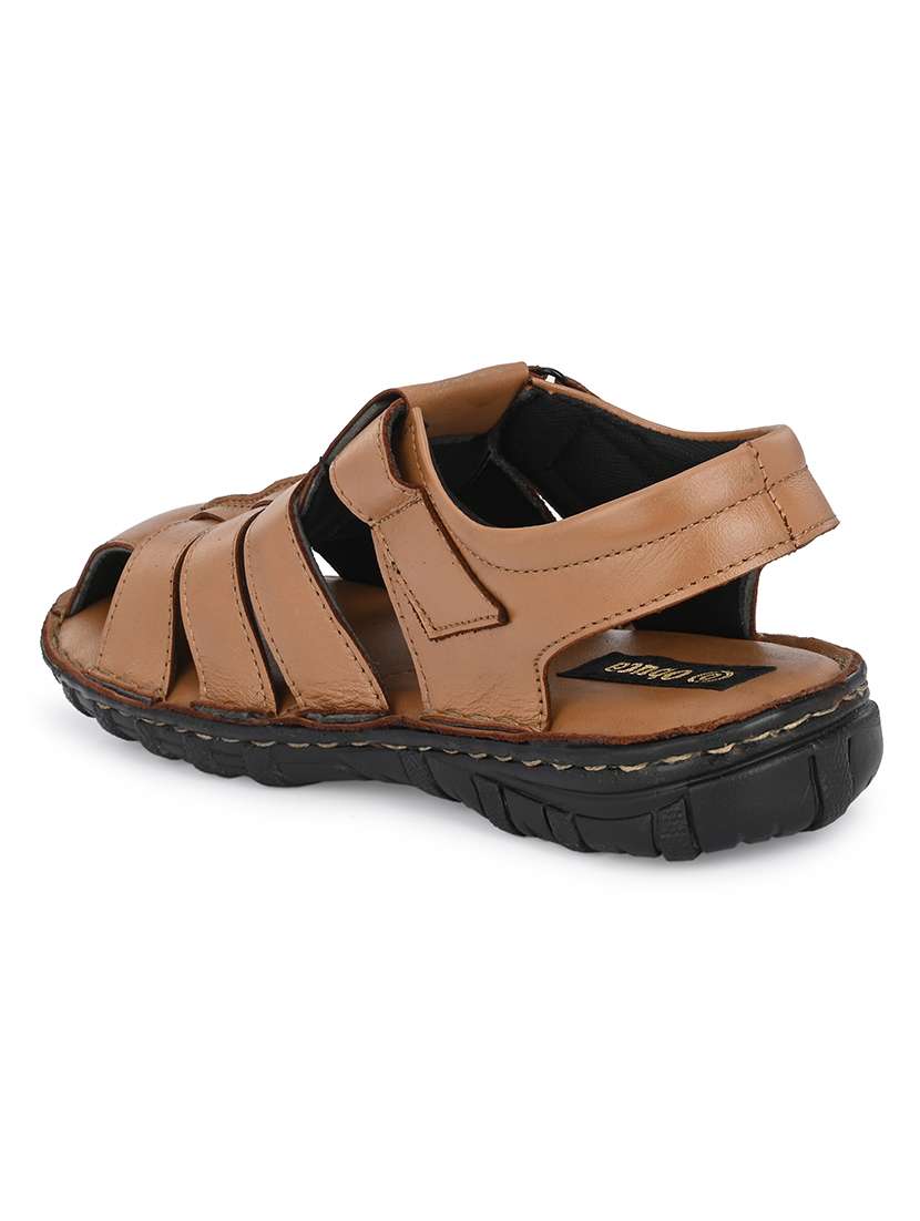 men solid back strap sandal - 22306682 -  Standard Image - 3