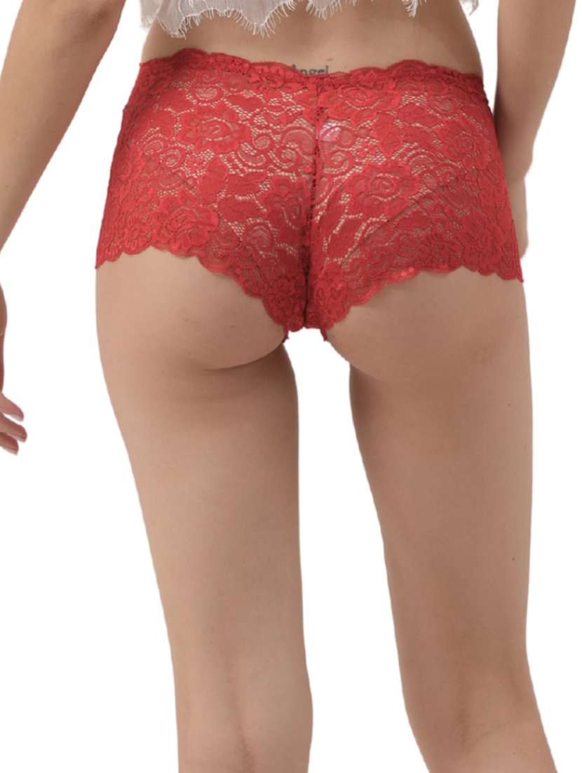 women pack of 4 solid mid rise lace boy shorts - 22306833 -  Standard Image - 5