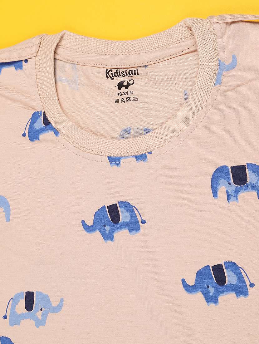 Boys Printed Round Neck T-shirt And Dungaree Set - 22307018 -  Standard Image - 3