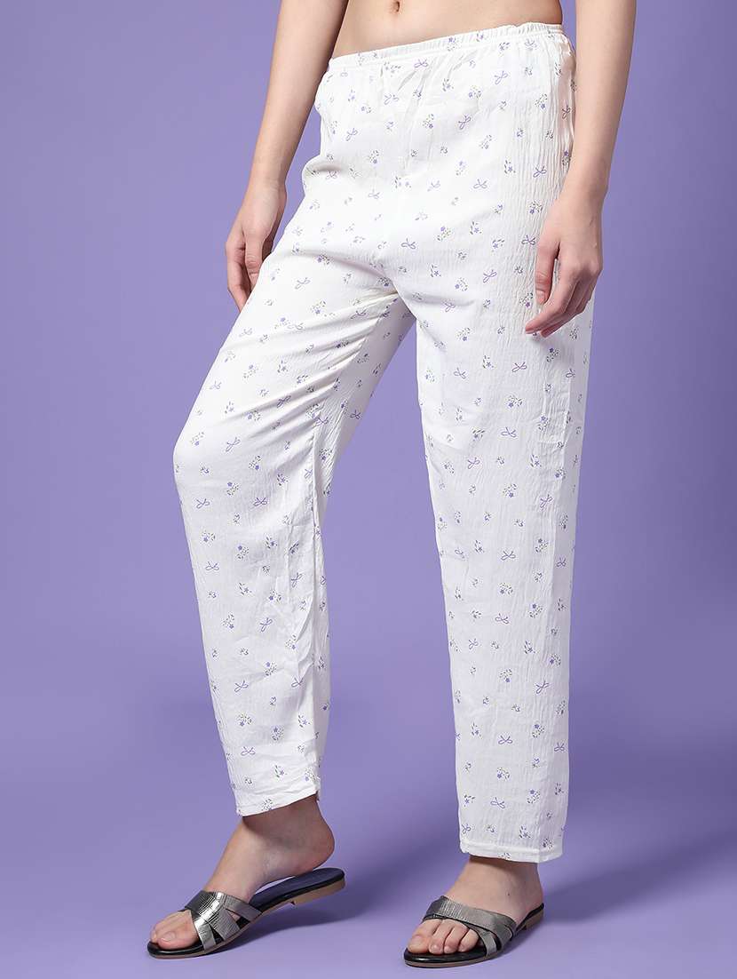 Women Printed Mid Rise Loungewear Pajama - 22307046 -  Standard Image - 3