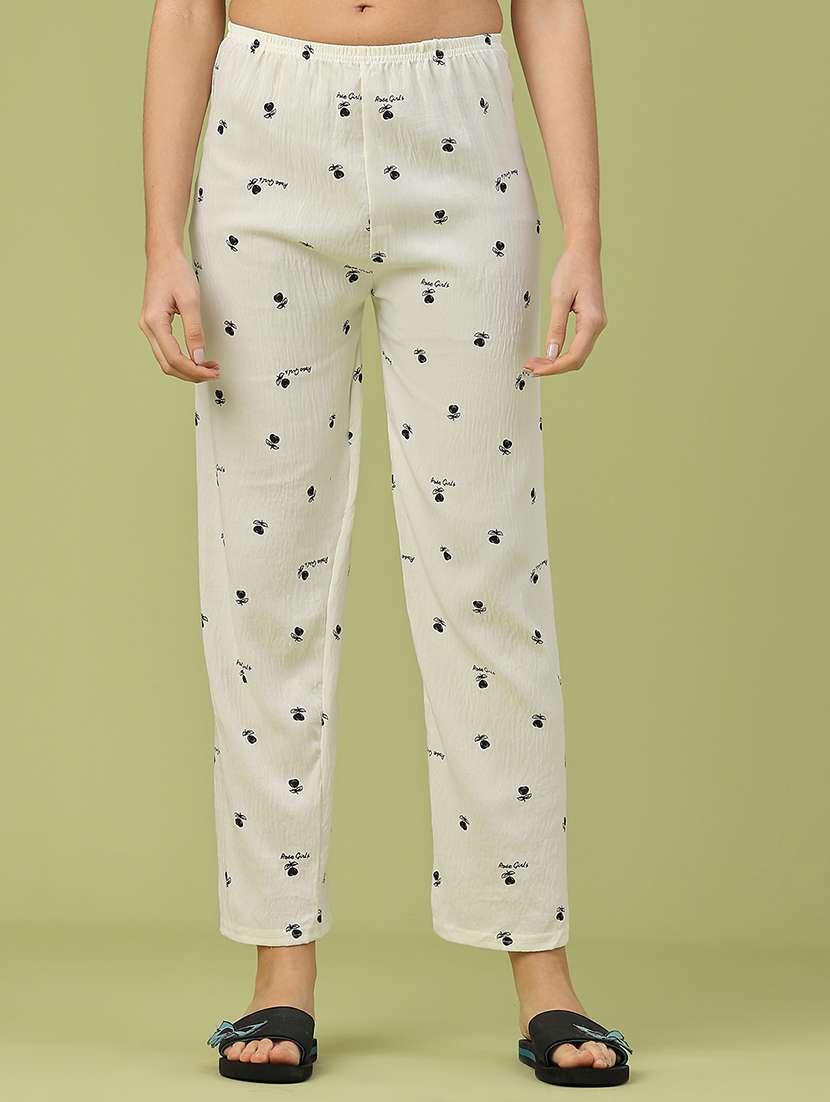 women printed mid rise pajama