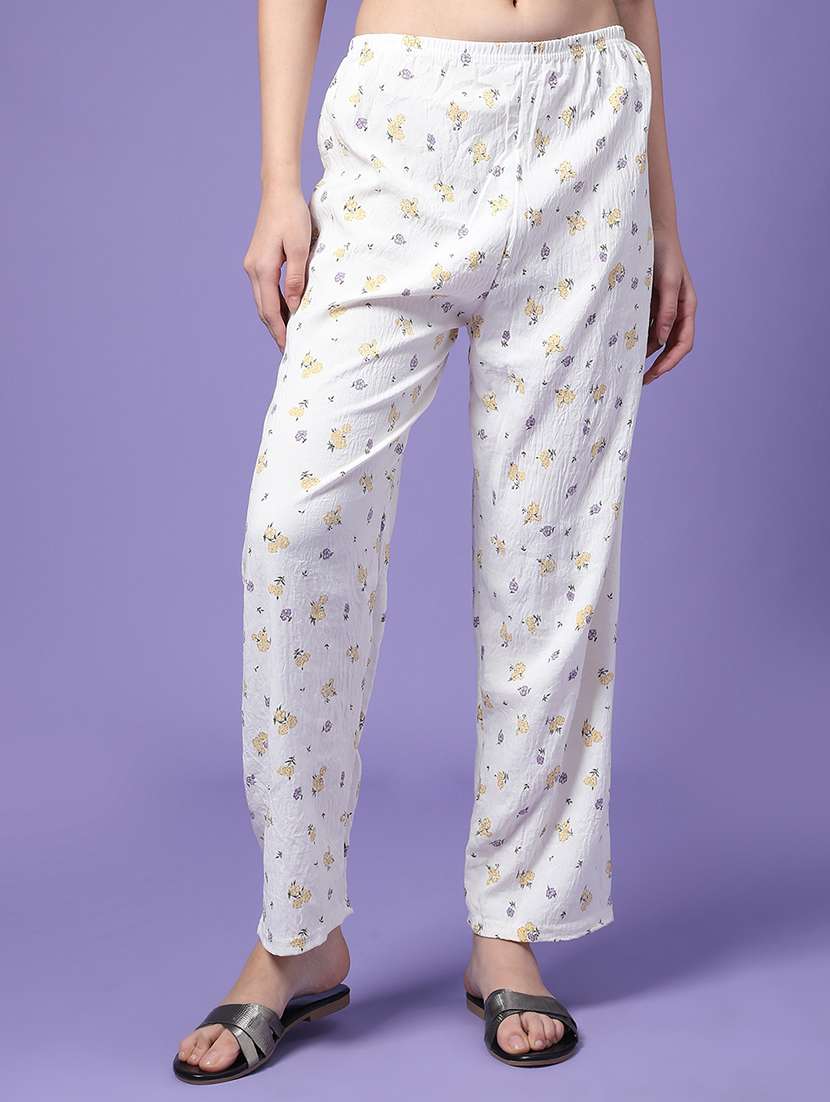 women printed mid rise loungewear pajama