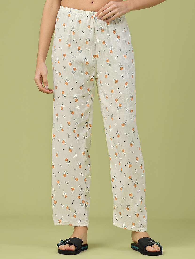women printed mid rise pajama