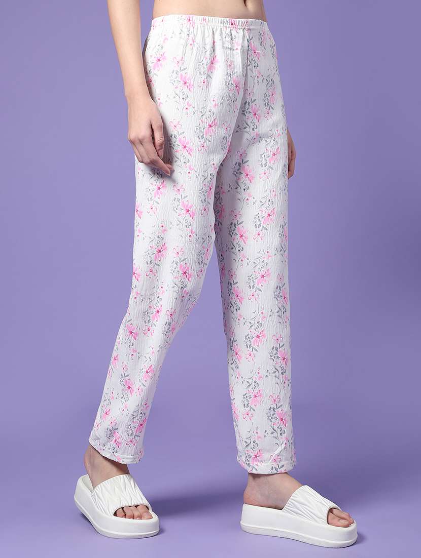 Women Printed Mid Rise Loungewear Pajama - 22307054 -  Standard Image - 3