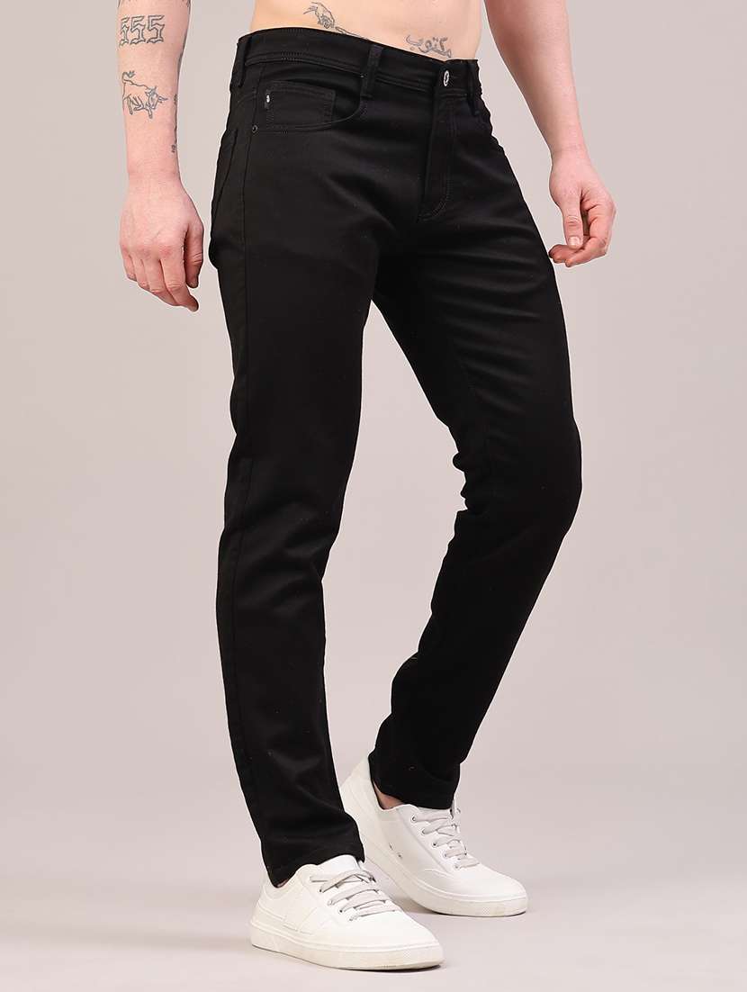 men plain mid rise full length jeans - 22307246 -  Standard Image - 3