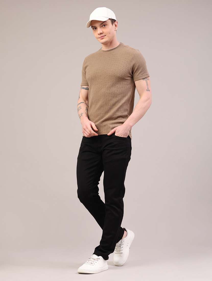 men plain mid rise full length jeans - 22307246 -  Standard Image - 5