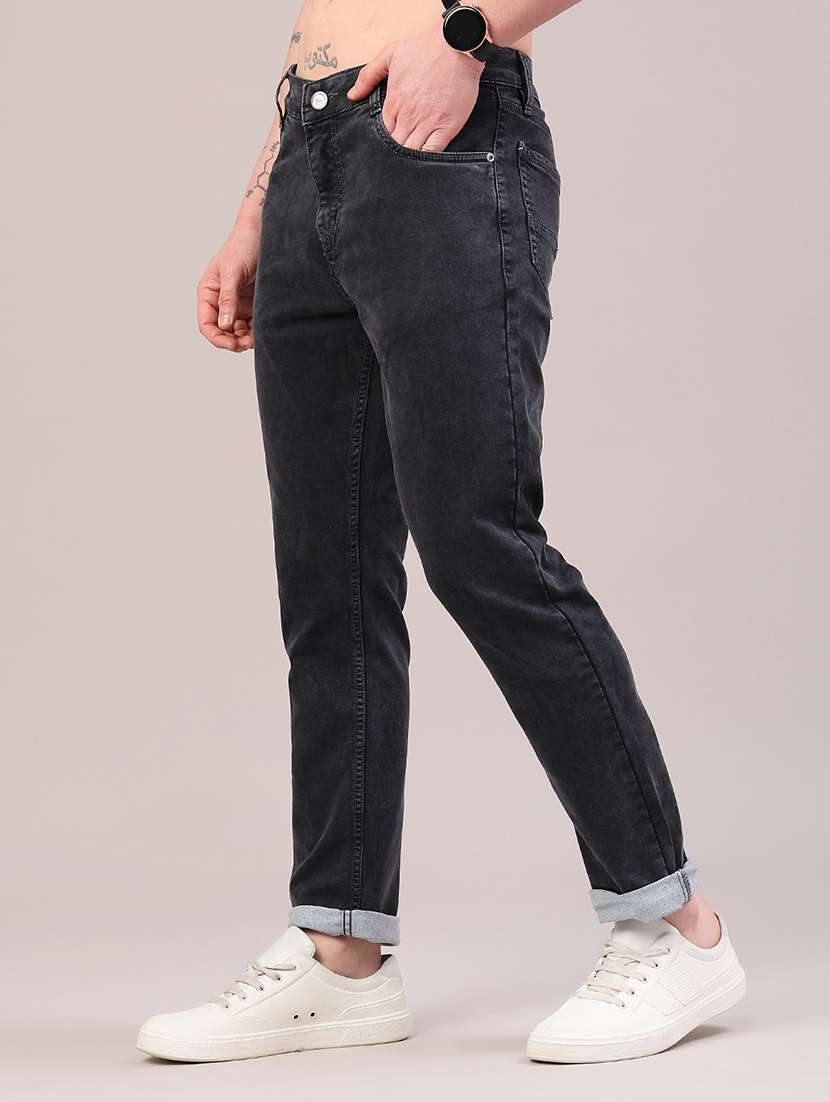 men plain mid rise full length jeans - 22307247 -  Standard Image - 3