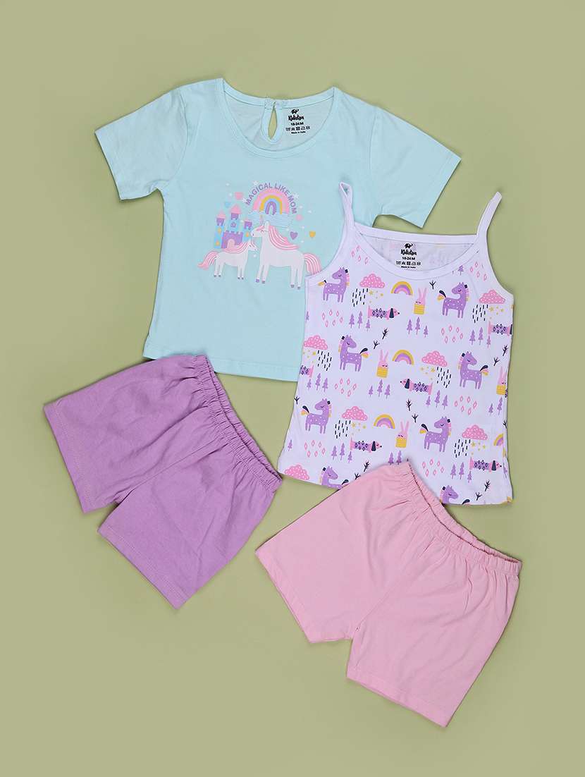 kids pack of 2 printed twin set