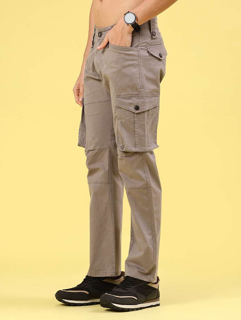 men solid mid rise regular fit cargo  - 22307405 -  Standard Image - 3