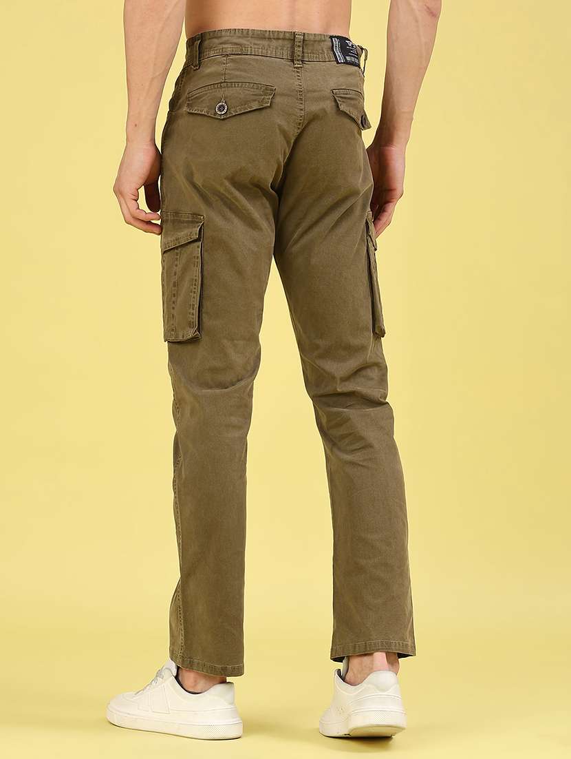 men solid mid rise regular fit cargo  - 22307406 -  Standard Image - 3