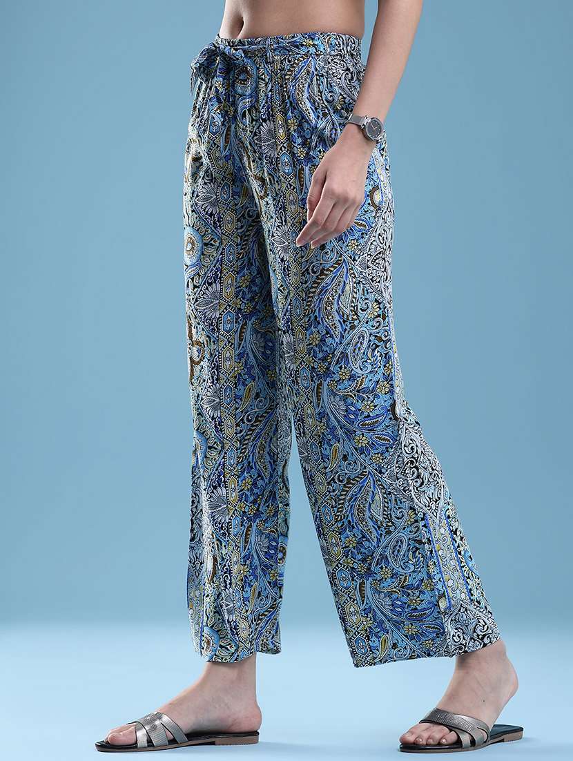 women printed mid rise straight trouser - 22307418 -  Standard Image - 3