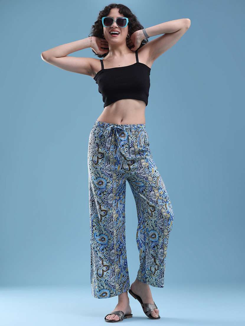 women printed mid rise straight trouser - 22307418 -  Standard Image - 5