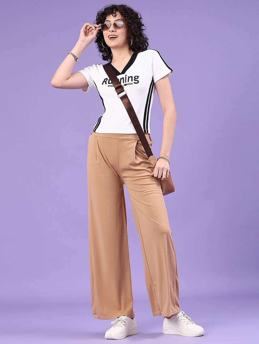 women typographic short sleeve crop t-shirt - 22307434 -  Standard Image - 5