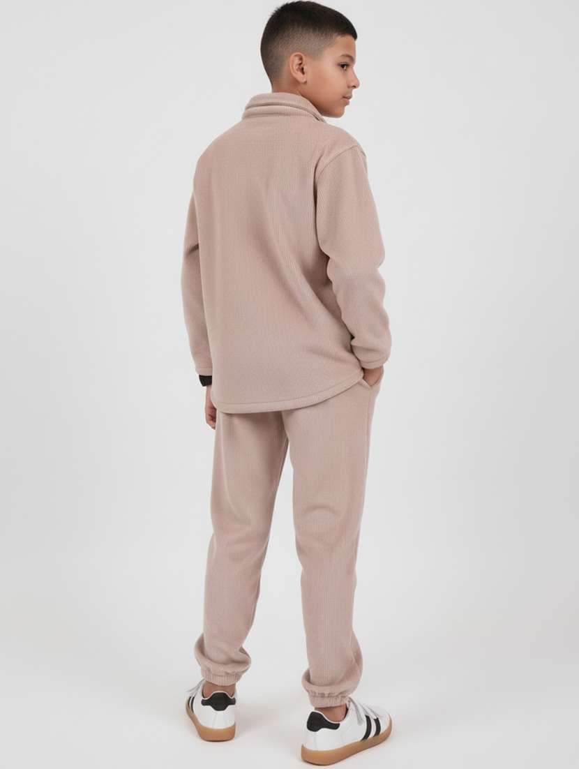 boys solid shirt and jogger co-ord set - 22307534 -  Standard Image - 3