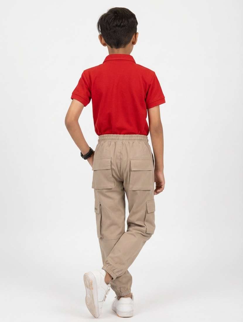 boys solid mid rise jogger cargo - 22307535 -  Standard Image - 3