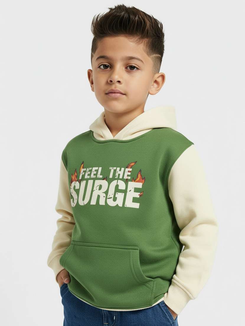 boys printed long sleeve hooded sweatshirt
