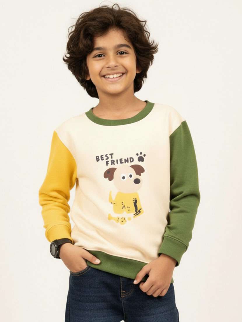boys color blocked long sleeve sweatshirt