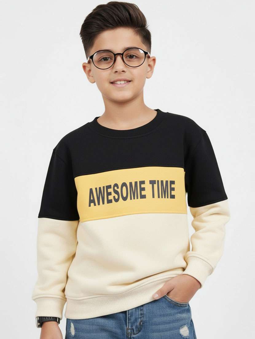 boys color blocked long sleeve sweatshirt