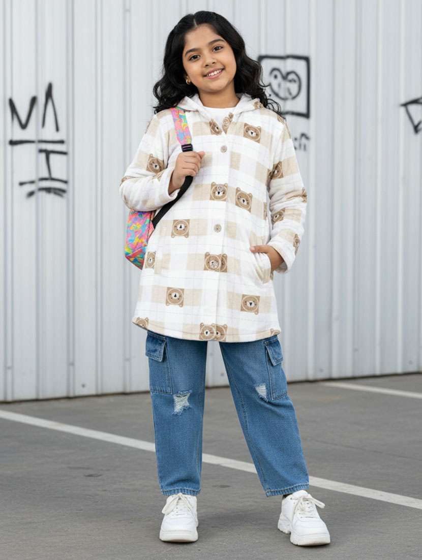 girls printed long sleeve hooded sweatshirt - 22307546 -  Standard Image - 3