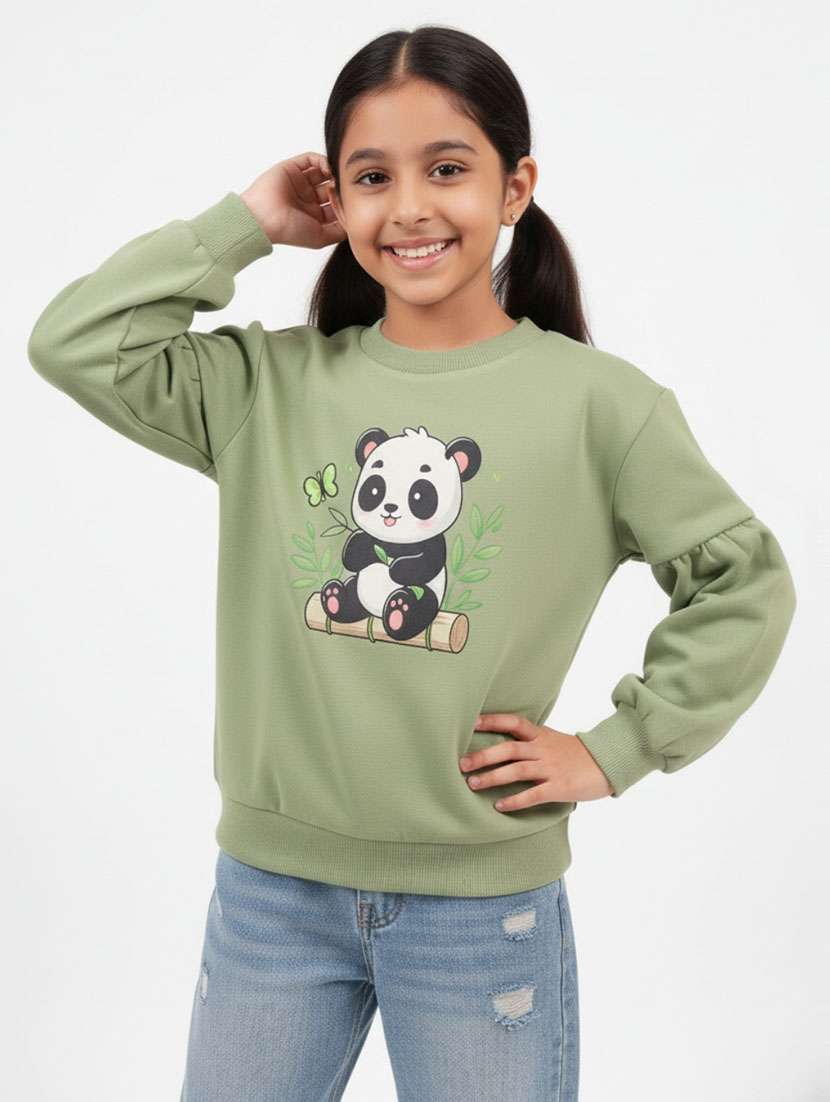 girls printed long sleeve sweatshirt