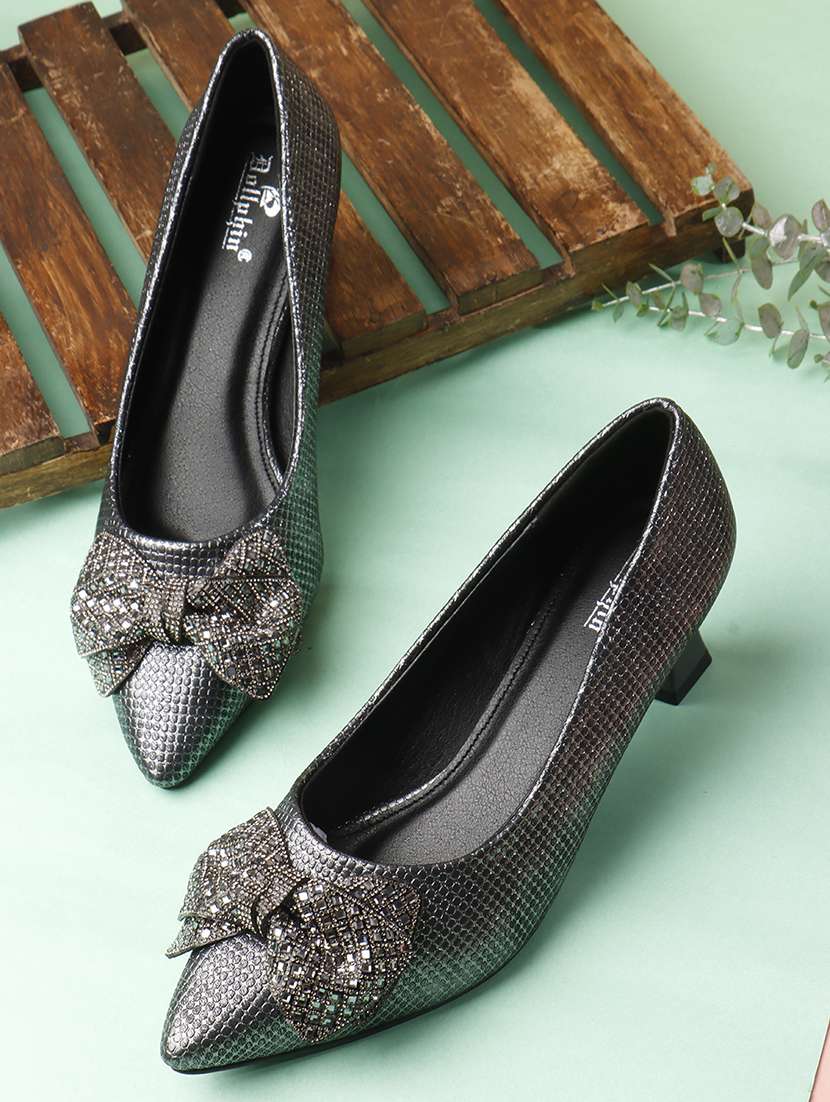 women embellished slip on pump