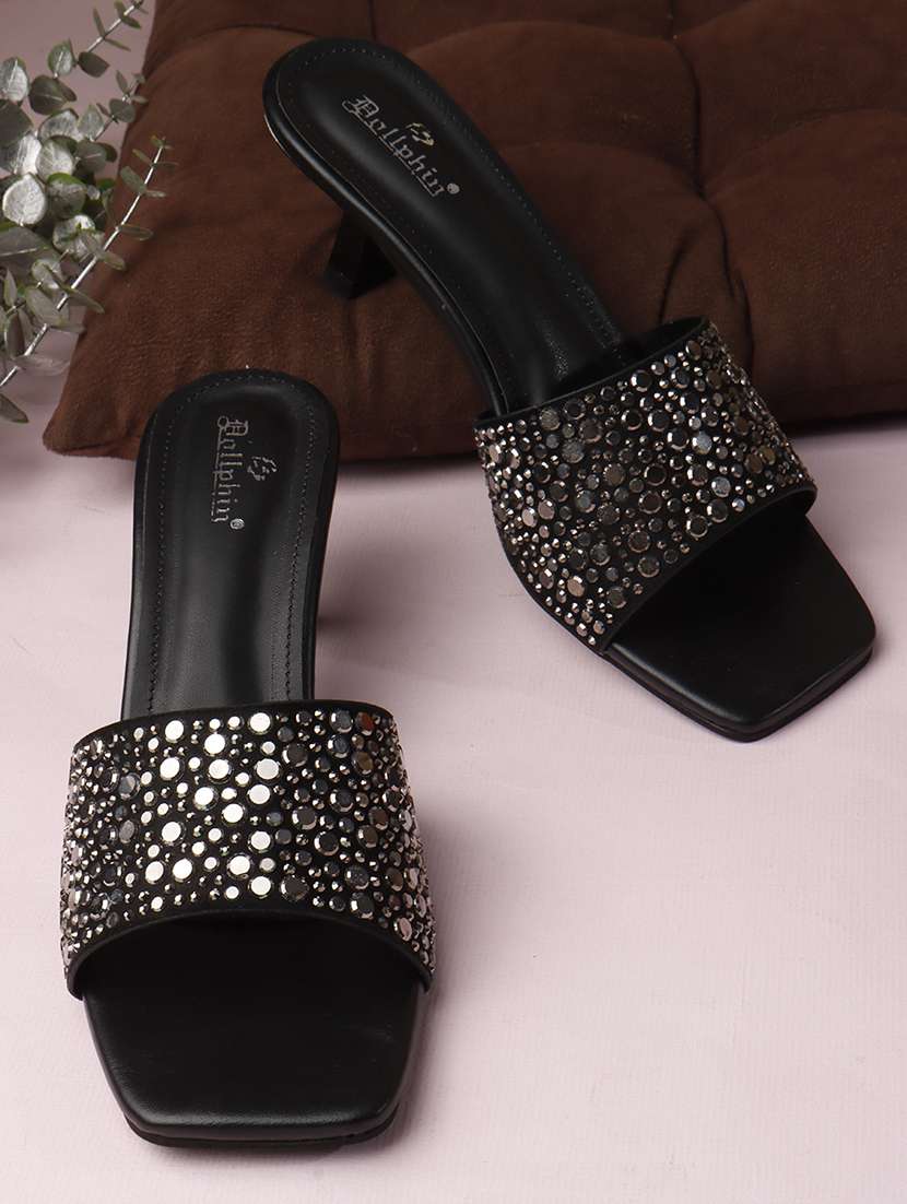 women embellished slip on sandal