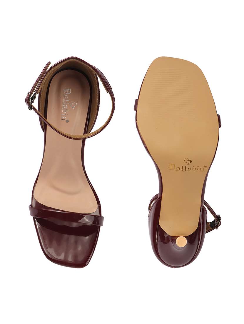 women solid ankle strap heels - 22307596 -  Standard Image - 5