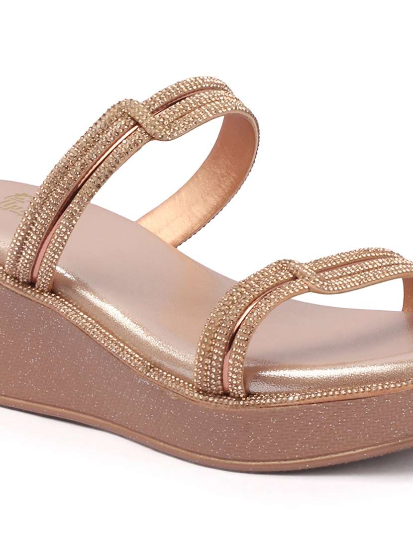 women solid slip on platform wedge - 22307601 -  Standard Image - 3