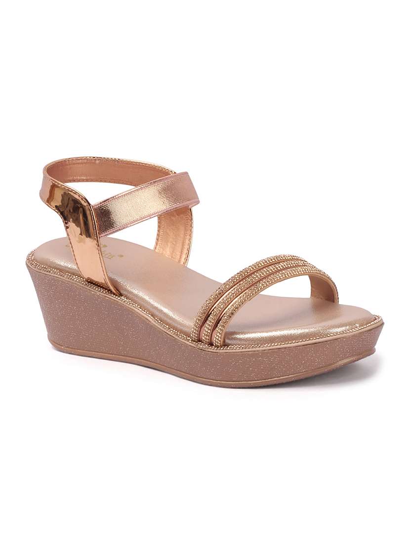 women solid back strap platforms wedge - 22307603 -  Standard Image - 3