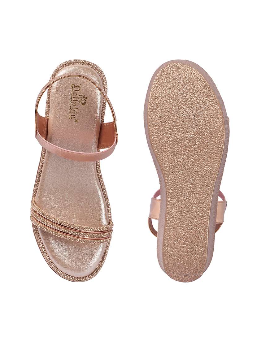 women solid back strap platforms wedge - 22307603 -  Standard Image - 5