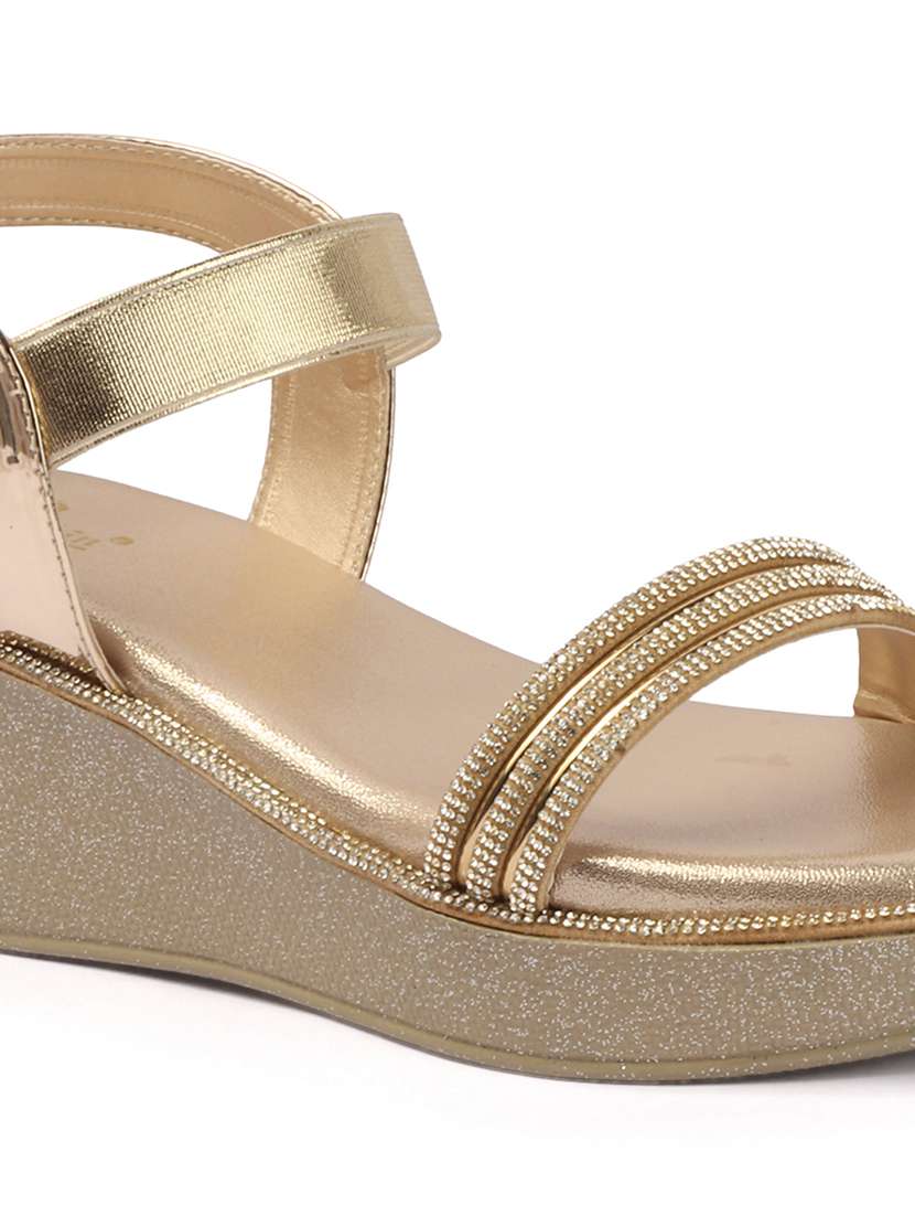 women solid back strap platforms wedge - 22307604 -  Standard Image - 3