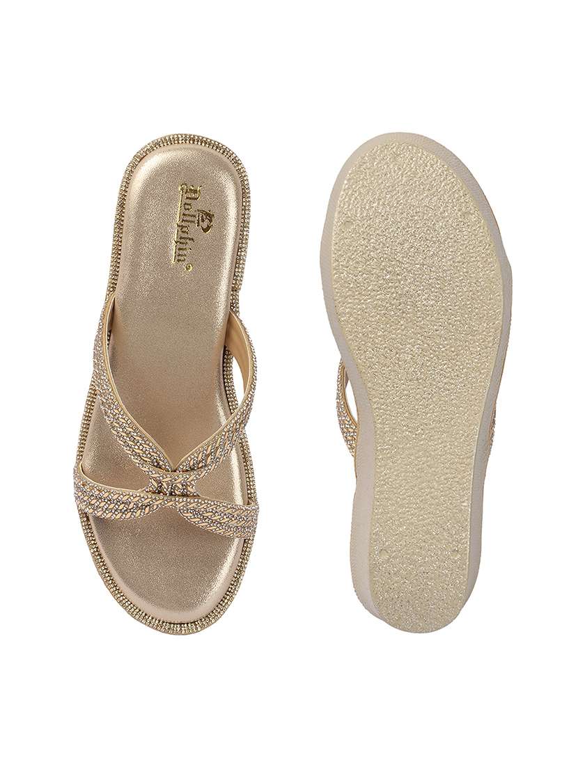 women embellished slip on platform wedge - 22307606 -  Standard Image - 5