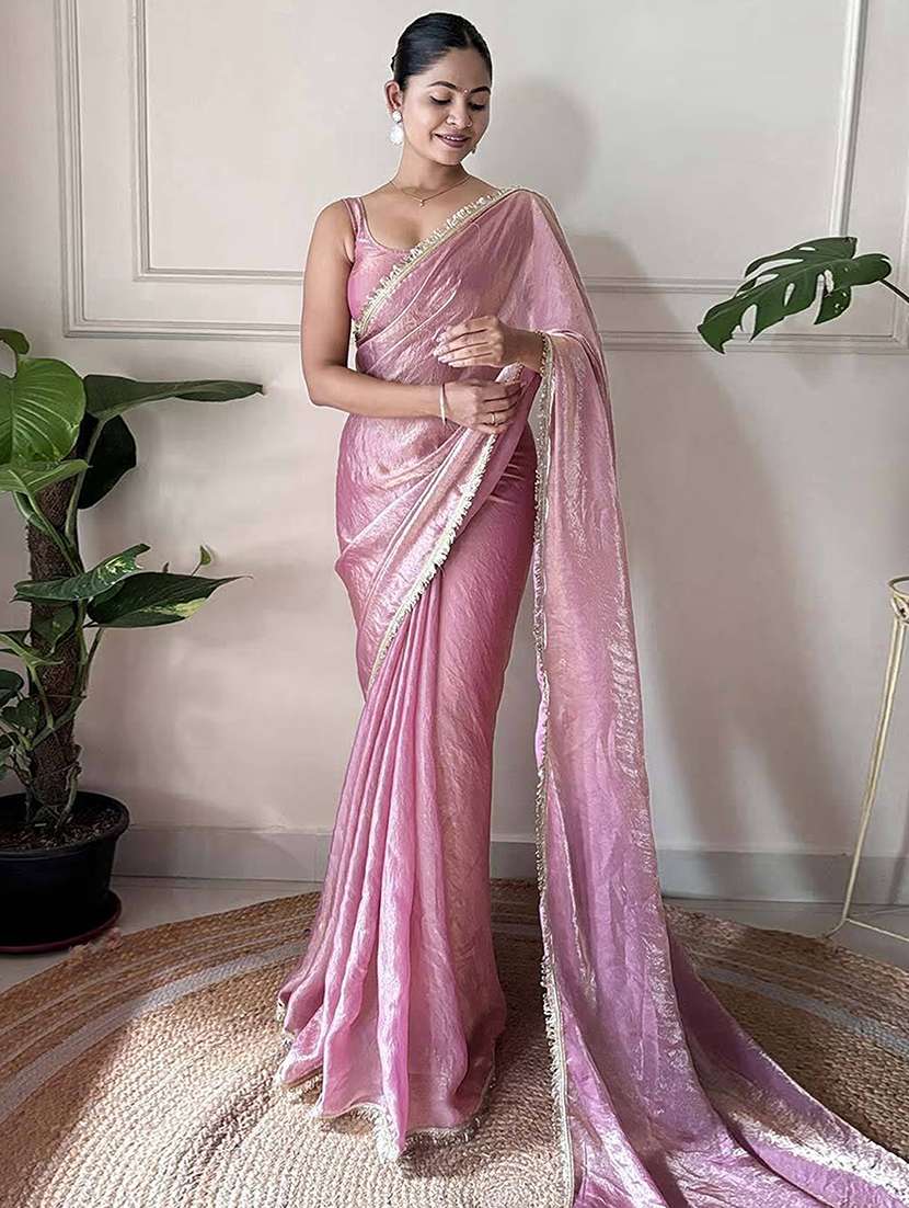 women solid palin saree with blouse