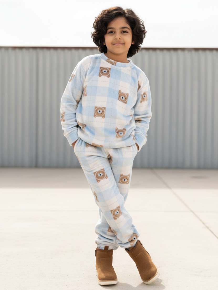 boys printed nightwear pyjama set