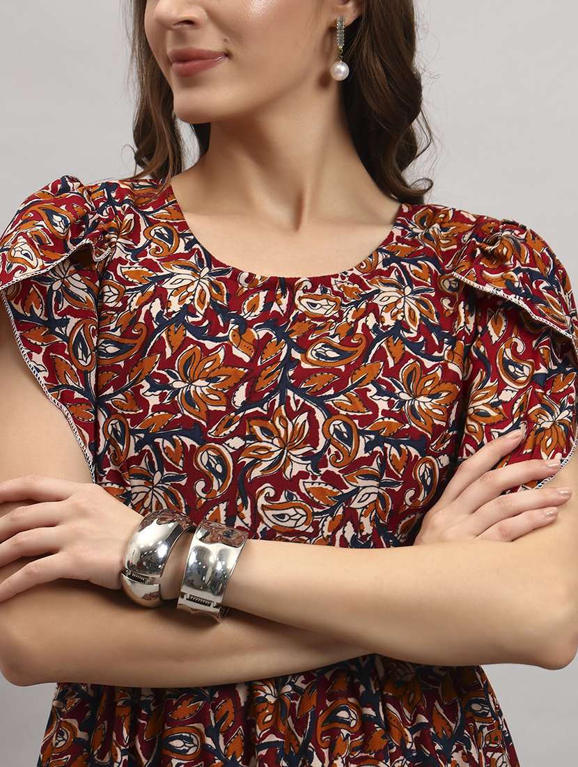 women printed short sleeve tiered dress - 22307684 -  Standard Image - 3