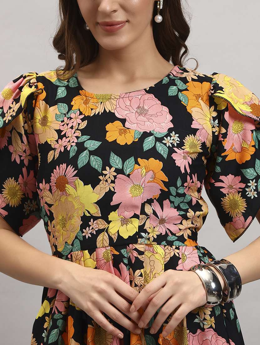 women floral print tulip sleeve tiered dress - 22308024 -  Standard Image - 3