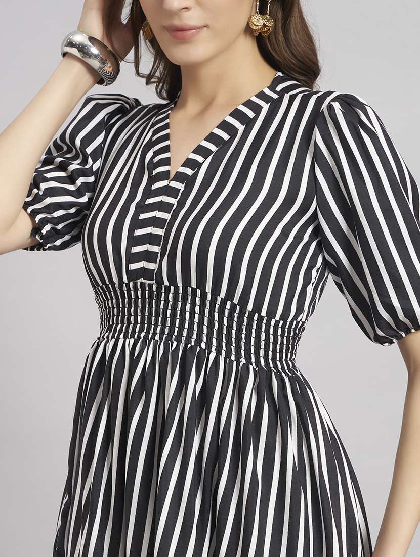 women printed puff sleeve tiered dress - 22308295 -  Standard Image - 3