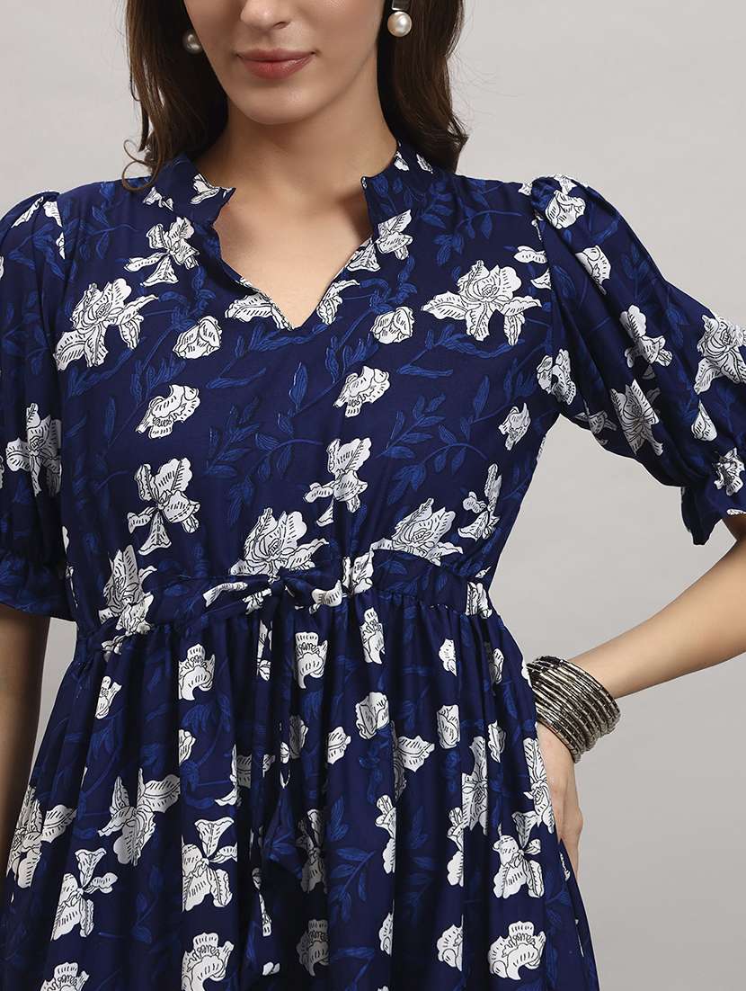 women floral print puff sleeves tiered dress - 22308378 -  Standard Image - 3